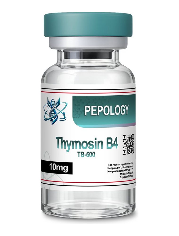 TB-500 (Thymosin B4) research vial by Pepology